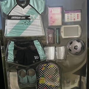 American Girl Teal and Black Soccer Gear Set